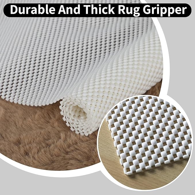 FestiCorp Non Slip Rug Pads 5x8 Ft Non Skid Rug Pad Gripper, Anti-Slip Carpet Rug Mats for Under Rugs and Hard Surface Floors