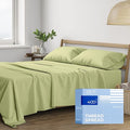 THREAD SPREAD 400 Thread Count King Cotton Sheets - 4 PC King Size Bed Sheet Set Cotton (Herb Green), Soft, Cooling, Hotel-Quality 16" Deep Pocket Sateen Bedsheet for Hot Sleepers (Fits 18" Mattress)