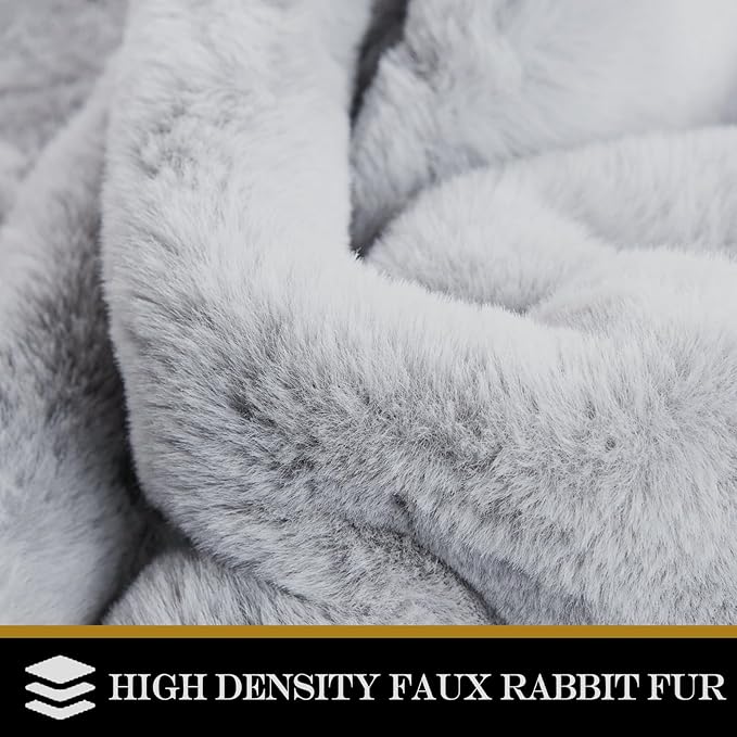 Latepis Grey Shag Rugs 5ft Round Rug Washable Faux Rabbit Fur Rug Fluffy Fuzzy Soft Circle Rugs for Living Room Bedroom Nursery Boho Teen Room Decor