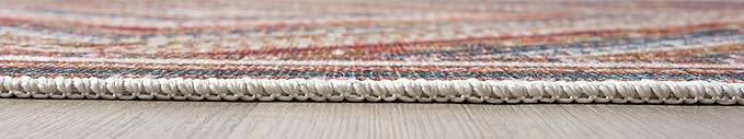Keen Home Design 2x12 Rug - Machine Washable Runner Rug with Non-Slip Backing, Ideal for Hallway, Entryway, Kitchen, Laundry Room - Vintage, Easy Clean, Durable, Low Pile - (2'6" x 12')