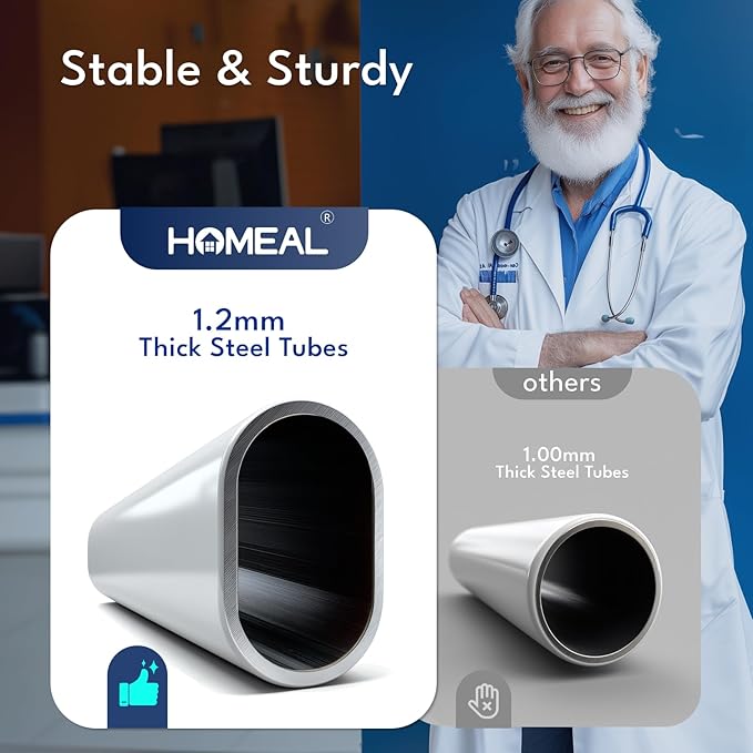 HOMEAL Bed Rails for Elderly Adults Safety, ASTM Approved Bedside Assist Rail for Seniors with Motion Sensor Light, Non-Slip Ergonomic Handle, 350 lb Tested, Fixing Strap Included (Grey)