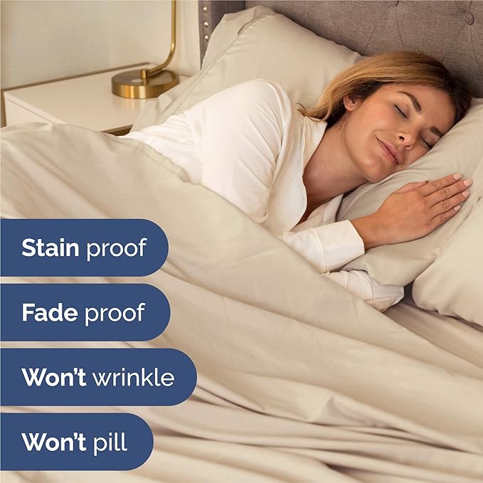 Cal King 6 Piece Sheet Set - Cooling, Comfy & Breathable - Hotel Luxury Bedding, Includes Fitted Sheet for Women, Men, Kids & Teens - 1 Flat, 1 Fitted Sheet, 4 Pillowcases with Deep Pockets - Wheat