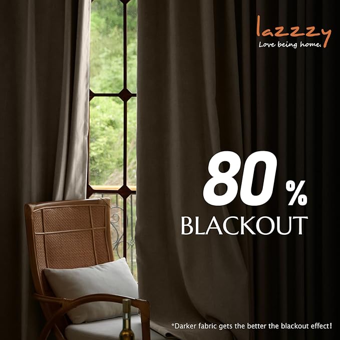 Lazzzy Beige Blackout Velvet Curtains 84 Inch Long Thermal Insulated Room Darkening Lined Curtain Drapes Luxury Back Tab Window Treatments for Bedroom Living Room 2 Panels, 52 x 84 Inch, Cream