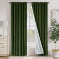 Lazzzy Green Velvet Blackout Curtains 90 Inches Long Thermal Insulated Room Darkening Lined Curtain Drapes Luxury Back Tab Window Treatments for Bedroom Living Room 2 Panels, 52 x 90 Inch, Moss Green