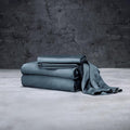 LUXOME Luxury Sheet Set | 100% Rayon (Viscose) from Bamboo | Full Size - Ocean | Deep Pockets | 4-Piece Set (Fitted, Flat, 2 Pillowcases)