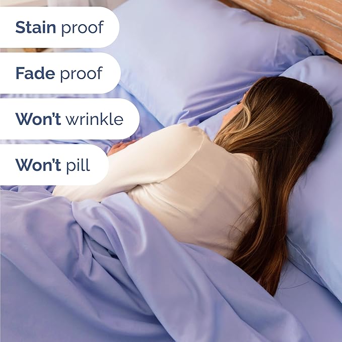 Twin 4 Piece Sheet Set - Cooling, Comfy & Breathable - Hotel Luxury Bedding, Includes Fitted Sheet for Women, Men, Kids and Teens - 1 Flat, 1 Fitted Sheet, 2 Pillowcases with Deep Pockets - Lavender