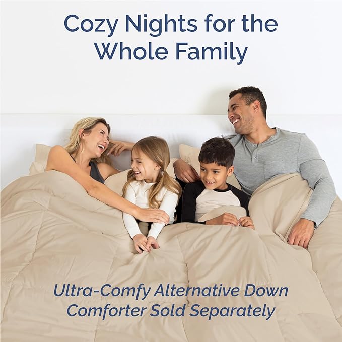 Twin XL 4 Piece Sheet Set - Cooling, Comfy & Breathable - Hotel Luxury Bedding, Includes Fitted Sheet for Women, Men, Kids and Teens - 1 Flat, 1 Fitted Sheet, 2 Pillowcases with Deep Pockets - Cream