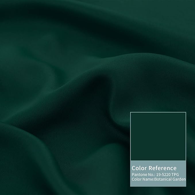 BGment Thermal Insulated 100% Blackout Curtains for Bedroom with Black Liner, Double Layer Full Room Darkening Noise Reducing Grommet Curtain (52 x 84 Inch, Emerald, 2 Panels)