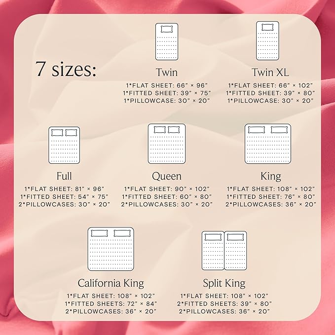 LuxClub 5 PC Sheet Set Bed Sheets Deep Pockets 16" Eco Friendly Wrinkle Free Cooling Machine Washable Hotel Bedding Silky Soft - Vermilion Split King