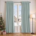 Lazzzy Velvet Blackout Curtains Thermal Insulated Room Window Drapes Super Soft Luxury Curtains for Living Room Bedroom Rod Pocket 2 Panels, Misty Blue, 52" W x 120" L