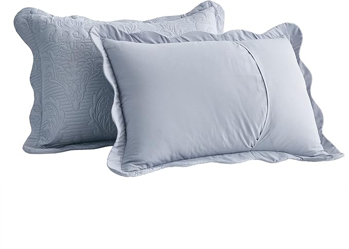 CHIXIN Microfiber Standard Pillow Shams Set of 2 - Decorative Pillow Covers - Dark Grey - Size (20" x 26")