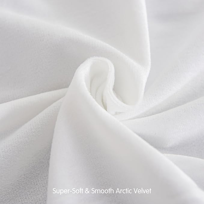 SyMax 7.8"x60" Body Pillow for Queen Bed, Memory Foam Bolster w/Removable Velvet Cover, Headboard Gap Filler Pillow, White