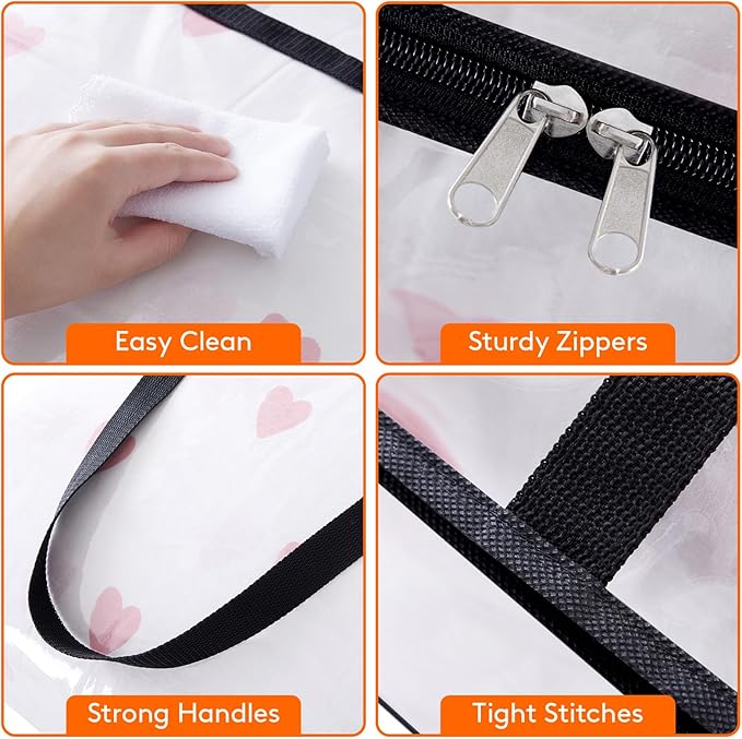 Lifewit 3 Pack Clear Clothes Storage Bags, 95L Plastic Blanket Storage Bag, Vinyl Foldable Moving Bags with Zipper，Closet Organizers and Storage Containers for Comforter, Bedding, Duvet, Pillow