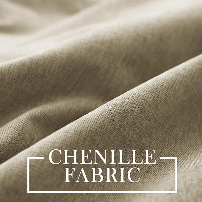 Macochico 100% Blackout Curtains Luxury Chenille Curtains for Living Room Thermal Blackout Curtains for Bedroom Hotel Banquet Classic Decor Soil Brown Curtains with Tieback 72" Wx96 L Grommet 1 Panel