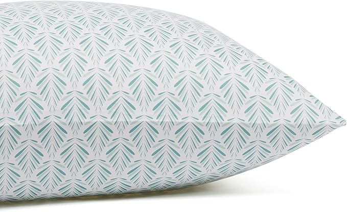 Amazon Basics Lightweight Super Soft Easy Care Wrinkle Free Microfiber 3 Piece Bed Sheet Set with 14-Inch Deep Pockets, Twin, Aqua Fern, Floral, Kids, Men & Women Bedding