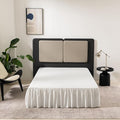 TSUTOMI Ivory Ruffled Bed Skirt - Queen Size, 12 Inch Drop, Split Corners