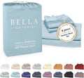 Bella Coterie Luxury Bamboo Viscose Cal King Size Sheet Set | 100% Organically Grown | Ultra Soft | Cooling for Hot Sleepers | 18" Deep Pocket [Coastal Blue]