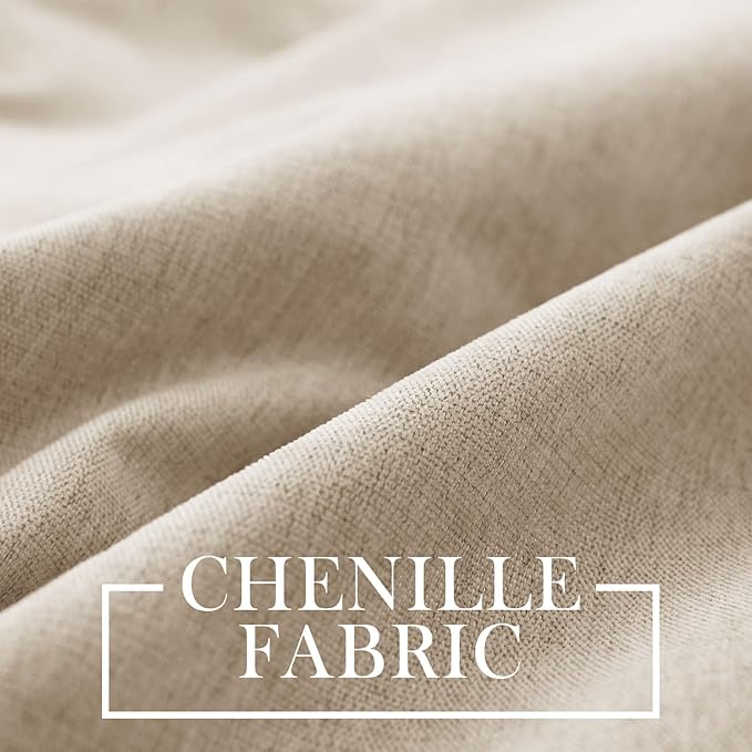 Macochico 100% Blackout Curtains Insulted Window Panels for Bedroom Living Room Dining Room Luxury Chenille Curtains Classic Home Decor Taupe Curtains with Tieback 52" Wx72 L Grommet 1 Panel
