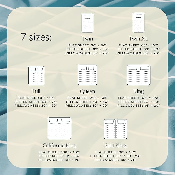 LuxClub 4 PC Full Sheet Set, Deep Pockets Wrinkle Free Cooling Bed Sheets Hotel Bedding for Women, Men, Includes 1 Fitted Sheet, 1 Flat Sheet and 2 Pillowcases-Striped - Light Blue