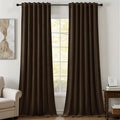 AUSSPVOCT Brown Velvet Curtains 84 Inches for Bedroom, Room Darkening Drapes Super Soft Elegant Thermal Insulated Soundproof Window Curtains for Living Room, Back Tab Rod Pocket, W52 x L84, 2 Panels