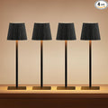 LUTEC 4 Pack Cordless Table Lamp,6000mAh Rechargeable Battery Operated Desk Lamp,Two Adjustable Heights,Waterproof, Touch Control & 3 Color Stepless Dimming for Restaurant/Bedroom/Bars/Outdoor (Black)
