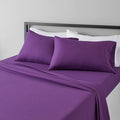 Amazon Basics Lightweight Super Soft Easy Care Microfiber 4 Piece Bed Sheets Set with 14-Inch Deep Pockets, Full, Plum, Solid