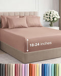Extra Deep King Sheet Set - 6 Piece Breathable and Cooling Sheets - Hotel Luxury Bed Sheets Set - Easy & Secure Fit - Soft, Wrinkle Free and Comfy Sheets Set - Mauve Sheet Set with Extra Deep Pockets