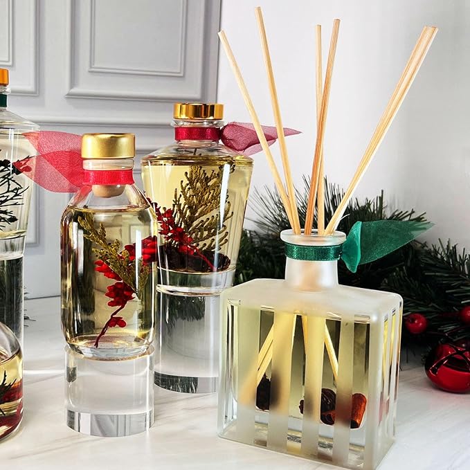 LOVSPA Reed Diffuser Set, Apple Harvest Scented Oil Diffuser with Sticks, Home Fragrance Accessories for Bathroom Shelf Decor, Aroma Diffusers for Home or Office Fall Decor, USA Made