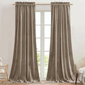 StangH Camel Beige Velvet Doorway Curtains 84 inches Long Rod Pocket Room Darkening Thermal Insulated Window Drapes for Bedroom/Nursery Boys/Hallway, W42 x L84, 2 Panels