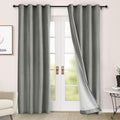 Macochico 100% Blackout Curtains Luxury Chenille Curtains for Living Room Thermal Blackout Curtains for Bedroom Hotel Banquet Classic Decor Rock Grey Curtains with Tieback 72" Wx96 L Grommet 1 Panel