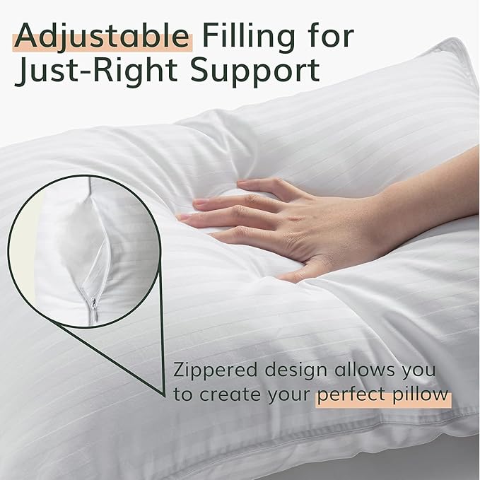 Fern and Willow Premium King Size Bed Pillows - Set of 2, 36"x20" - Luxurious Ultra-Soft Cooling Pillow - Hotel Quality, Down Alternative Fill, Medium Firm Support for Side, Back & Stomach Sleepers