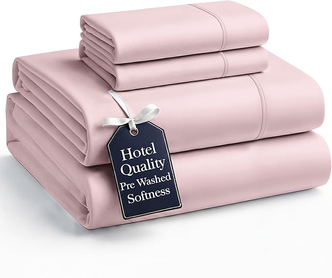 Casa Platino Bedding Sheets & Pillowcases – King Size Sheet Set, Pre-Washed Ultra Soft Cooling Bed Sheets, 4 Piece Hydro-Brushed Microfiber Set, Cozy Fit, Deep Pocket King Sheets - Sepia Rose