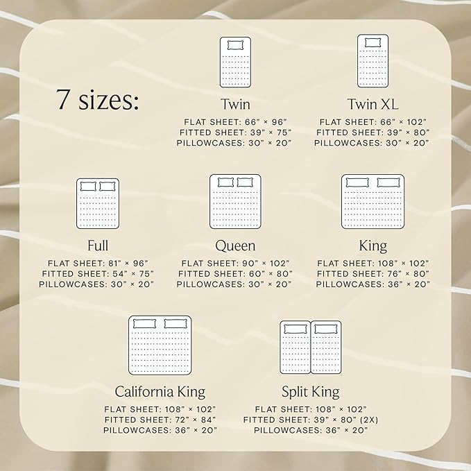 LuxClub 4 PC Full Sheet Set, Deep Pockets Wrinkle Free Cooling Bed Sheets Hotel Bedding for Women, Men, Includes 1 Fitted Sheet, 1 Flat Sheet and 2 Pillowcases-Striped - Cream