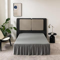 Grey Bed Skirt Queen Size Ruffled Bed Skirt with Split Corners, Queen Bed Skirt 18 Inch Drop, TSUTOMI Queen Size Bed Skirt Grey for Ruffled Bed Skirt with Split Corners, Bed Skirt Queen Size