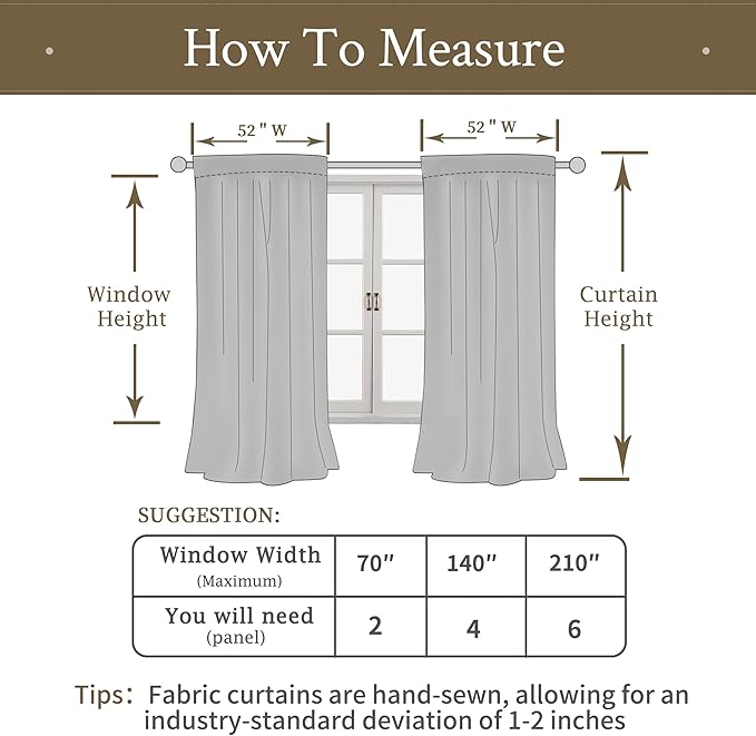 LAMIT Velvet Curtains 102 Inch for Living Room, Thick Thermal Insulated Drapes Room Darkening Country Decor Back Tab and Rod Pocket Panels for Bedroom, 2 Panels, Dark Taupe, 52 x 102 Inch