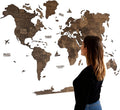 Handmade 3D Wood World Map Wall Art Large Wall Decor Track Your World Travels - Special for Home, Kitchen and Office (X-Large, Walnut)