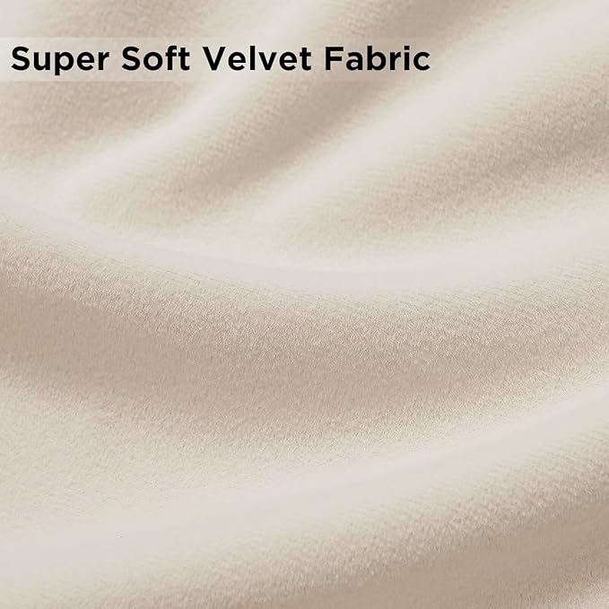 Joydeco Velvet Curtains White Blackout Curtains Thermal Insulated 72 inches Long Window Curtains Super Soft Room Darkening Drapes for Bedroom Living Room Elegant Rod Pocket 2 Panels Cream White