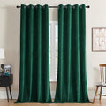 Joydeco Dark Green Velvet Curtains 72 Inches Long, Luxury Grommet Blackout Curtain 2 Panels, Thermal Insulated Privacy Room Darkening Window Drapes for Bedroom Living Room Home Theatre (52Wx72L)