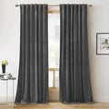 RYB Home Velvet Curtains for Living Room - Extra Long Luxury Back Tap Window Drapes Room Darkening Thermal Insulated Panels for Bedroom Home Office, Grey, W52 x L120 inches, 2 Pieces
