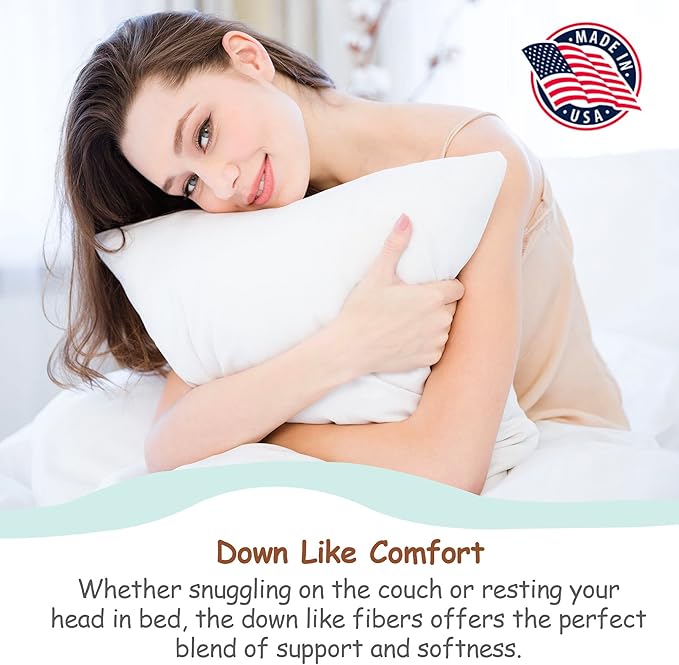 Pillowflex Synthetic Down Pillow Insert - 14x30 Down Alternative Pillow, Ultra Soft, Large Rectangle Body Sleeping Pillow, Lumbar, Long, Back - 1 Decorative Pillow Form