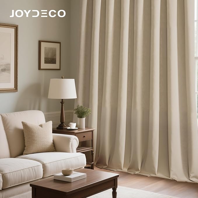 Joydeco Latte Coffee Velvet Curtains 84 Inches 2 Panels, Luxury Thermal Insulated Soft Curtains for Bedroom & Living Room, Room Darkening Velvet Drapes, Rod Pocket (52W x 84L)