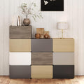 Stackable Storage Drawers, Wooden Drawer Storage Organizer, Modern Nightstands with Wooden Drawers, Small Storage Cabinet, Modular Design, Available in 2 Sizes for Versatile Use Walnut Small
