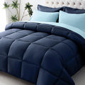 JOLLYVOGUE California King Comforter Set, Ultra-Soft Bed in a Bag Cal King Size 7 Pieces, Oeko-TEX Certified Bedding Set With Down Alternative Comforter, Sheets, Pillowcases & Shams, Navy & Light Blue
