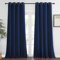 NICETOWN Blackout Navy Blue Curtains 120 inch Length - Window Treatment Energy Saving Thermal Insulated Room Darkening Solid Grommet Drapes for Living Room (1 Panel, 52 by 120-Inch)
