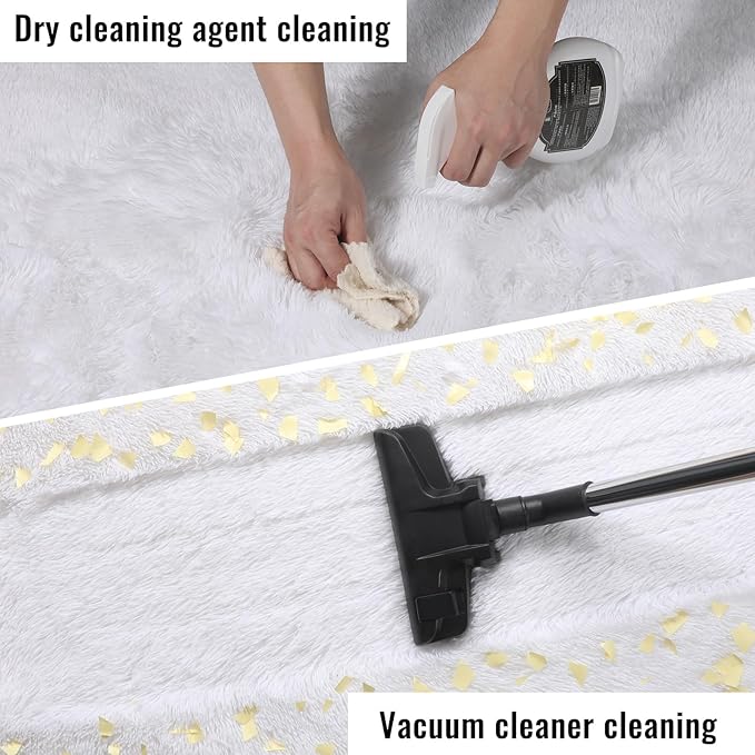 PAGISOFE Fluffy Shaggy Area Rug 5x8, Plush Rugs for Living Room, Fuzzy Rug for Nursery, Furry Rugs for Girls Boys Bedroom, Shag Carpet for Dorm Room, Soft Rug for Kids Playroom Decor,Office White