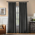 Pinch Pleated 100% Blackout Curtains for Bedroom, Grey Velvet Curtains for Living Room, Black Out Curtain 90 inch Long Room Darkening, Blackout Pinch Pleat Drapes with Hooks 2 Panels