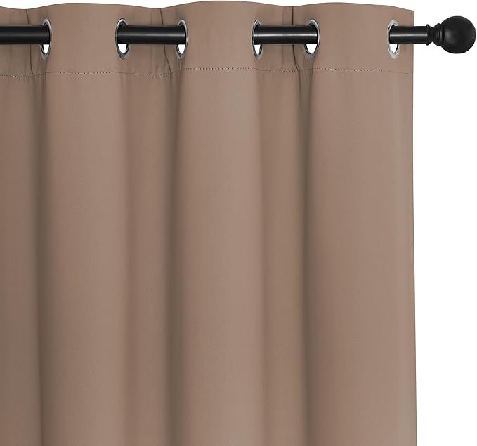 NICETOWN Blackout Sliding Glass Door Curtains, Room Darkening Thermal Insulated Curtains for Living Room Bedroom, Extra Wide Window Drapes, 1 Panel, W80 x L118, Cappuccino