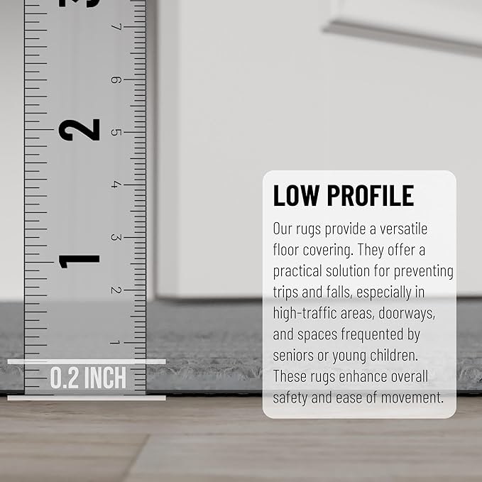 Ottomanson 3'11" x 28' Hallway Runner with Scraper Pile - Extra Durable Non-Slip Rug Mat for Indoor & Outdoor Use - Ideal for Kitchen, Entryway & Garage - High-Traffic Carpet, Gray
