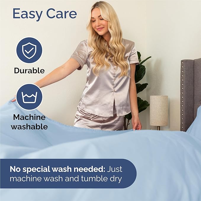 King 6 Piece Sheet Set - Cooling, Comfy & Breathable - Hotel Luxury Bedding, Includes Fitted Sheet for Women, Men, Kids and Teens - 1 Flat, 1 Fitted Sheet, 4 Pillowcases with Deep Pockets - Sky Blue