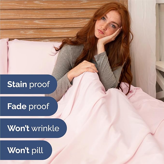 Split King 7 Piece Sheet Set - Cooling & Breathable - Hotel Luxury Bedding Includes Fitted Sheets for Women, Men, Kids & Teens - 1 Flat, 2 Fitted Sheets, 4 Pillowcases w/Deep Pockets - Lavender Pink